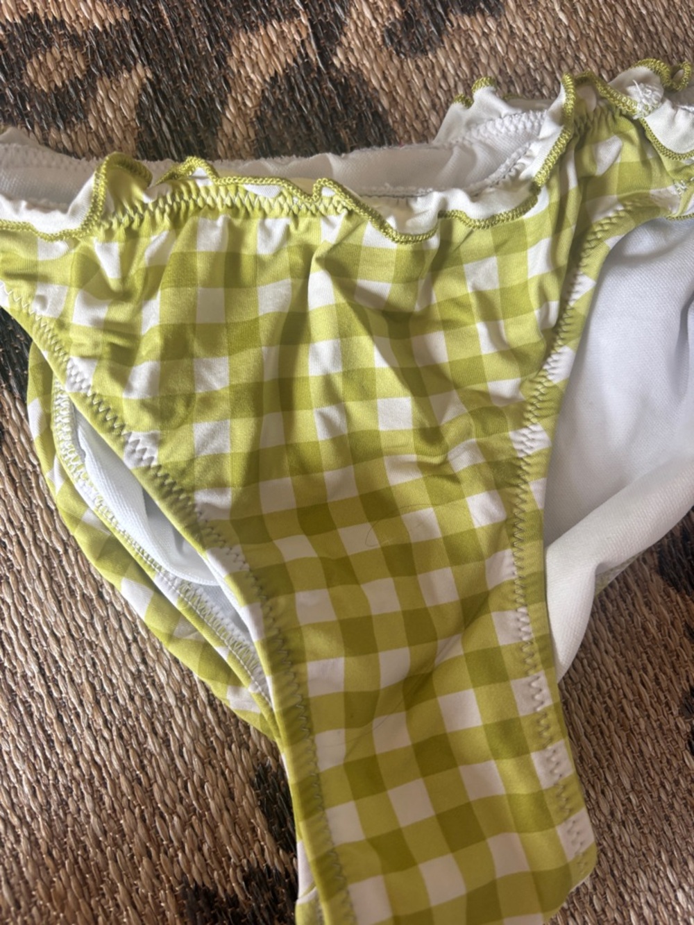 wild fable Lime Gingham Ruffle Bikini - Picture 2 of 12